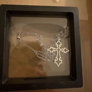 Elegant Silver Cross Necklace by